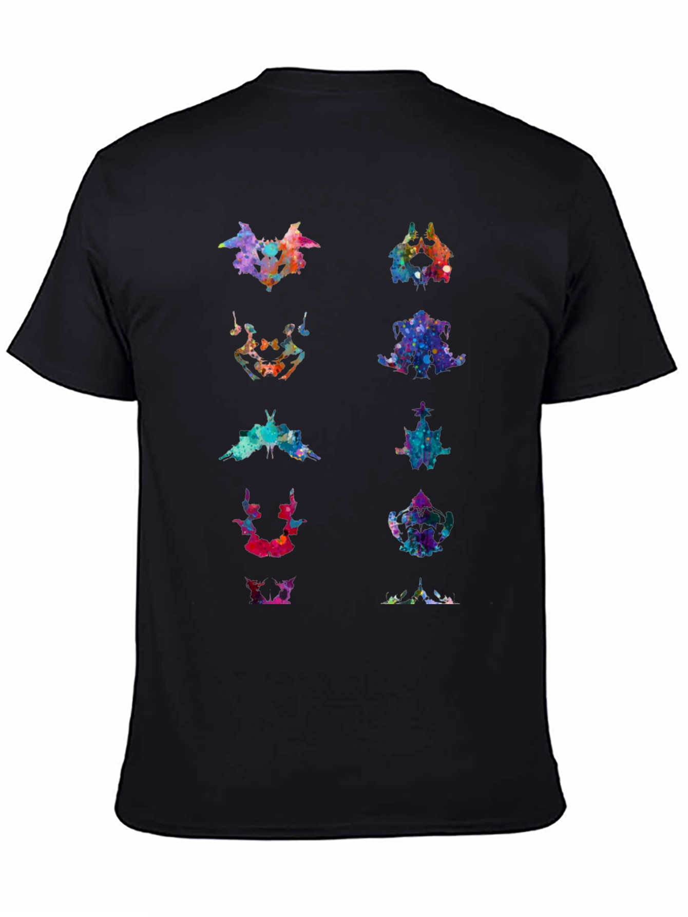 Rorschach Inkblot Art Print Black T-Shirt