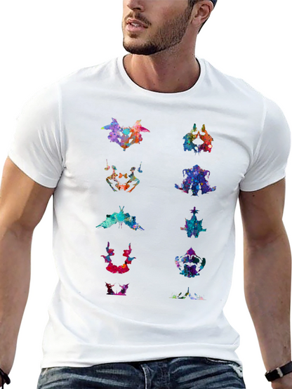 Rorschach Inkblot Art Print Black T-Shirt