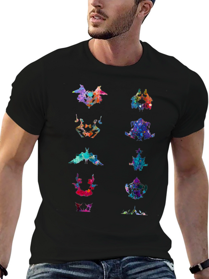 Rorschach Inkblot Art Print Black T-Shirt