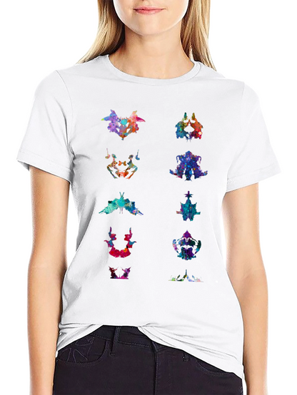 Rorschach Inkblot Art Print Black T-Shirt