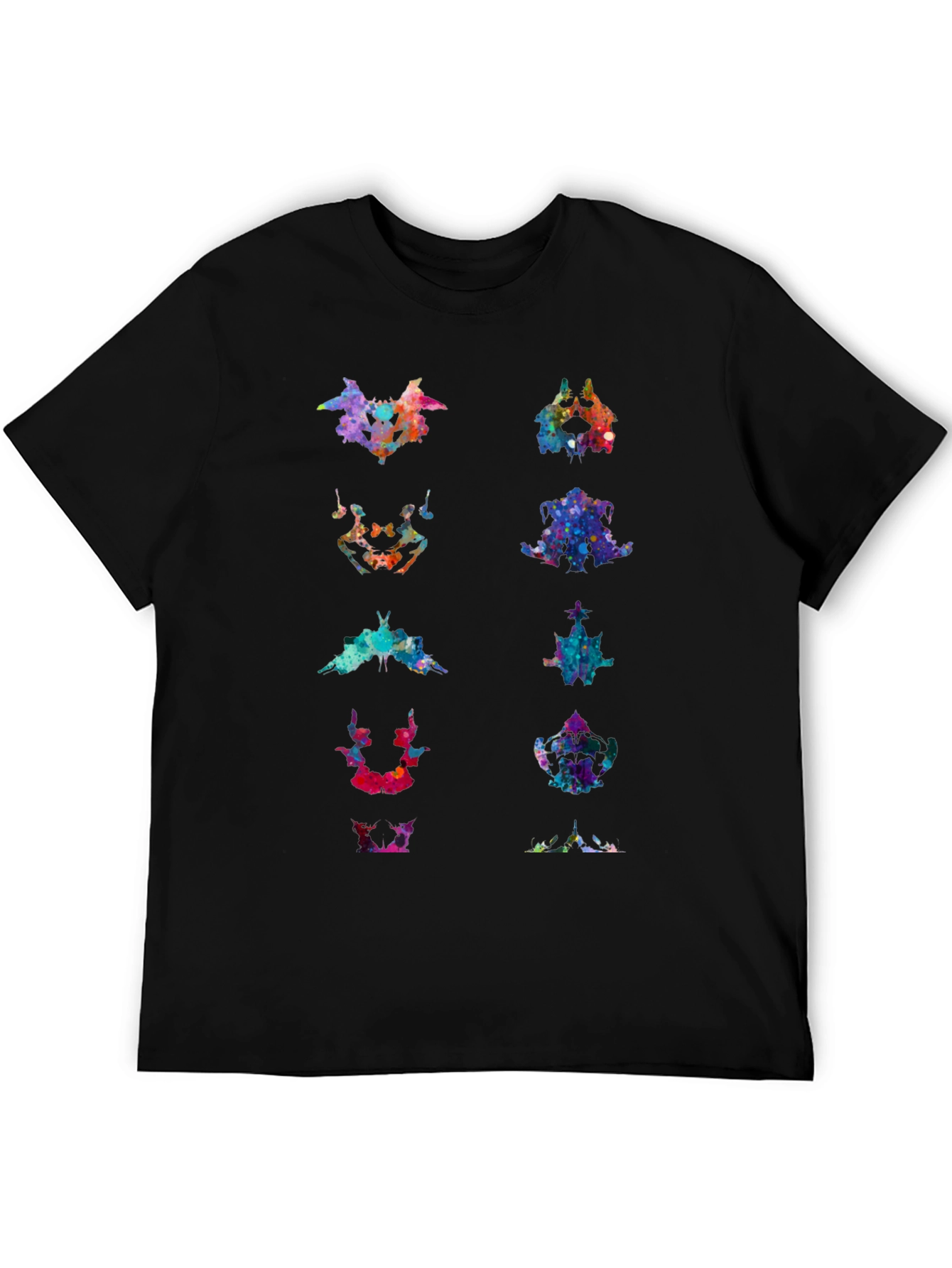 Rorschach Inkblot Art Print Black T-Shirt