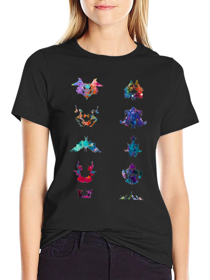 Rorschach Inkblot Art Print Black T-Shirt
