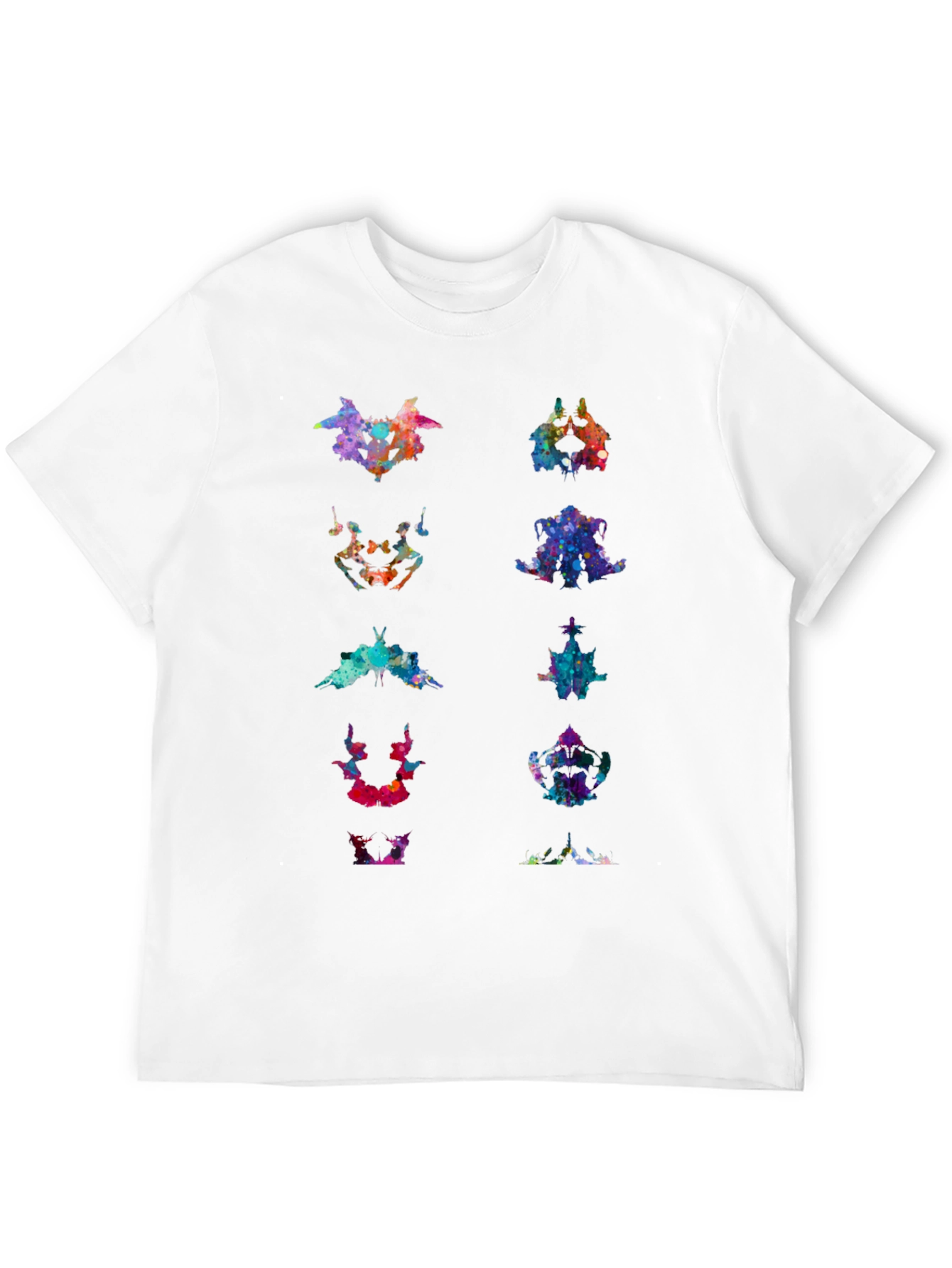 Rorschach Inkblot Art Print Black T-Shirt
