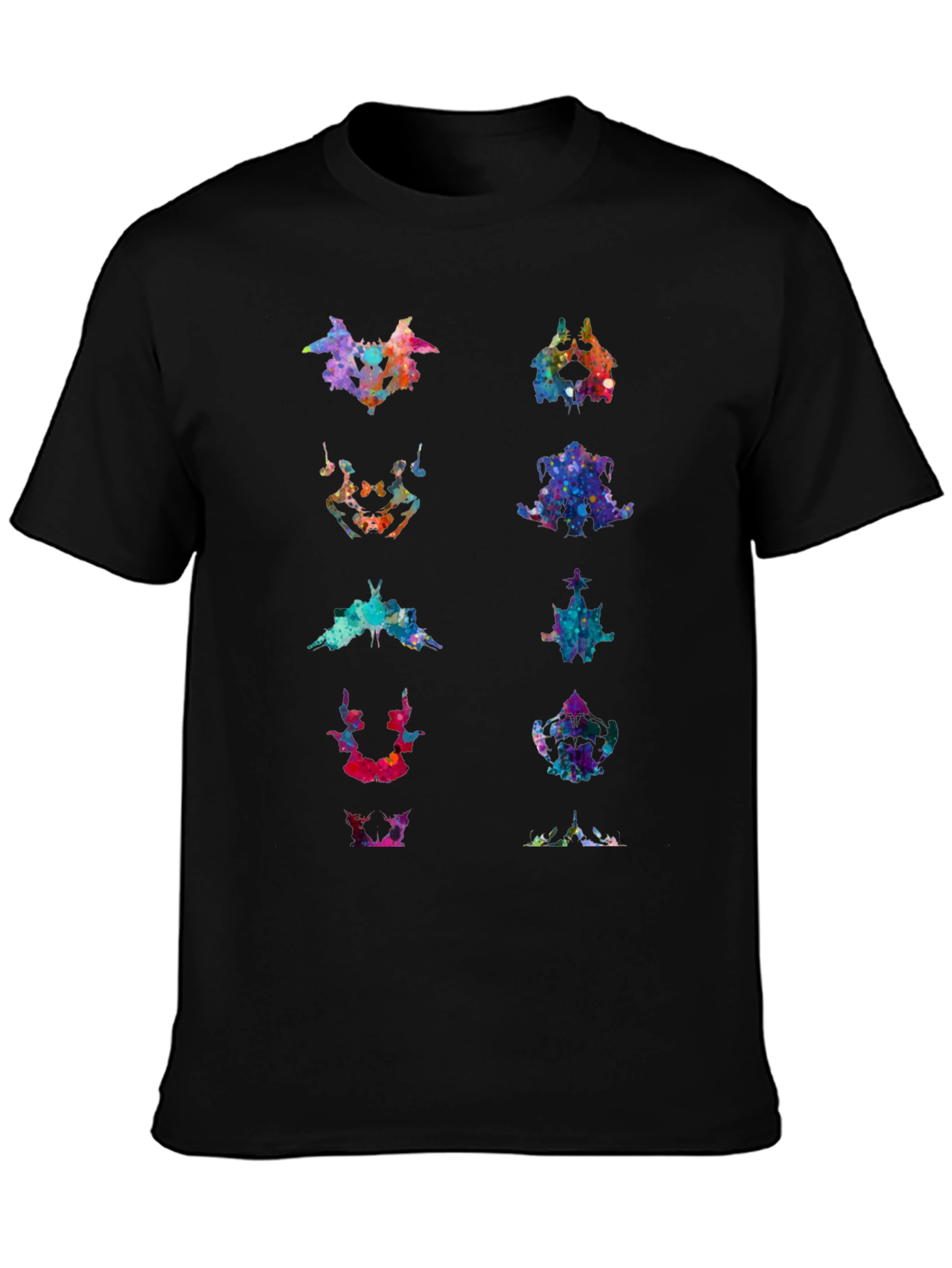 Rorschach Inkblot Art Print Black T-Shirt