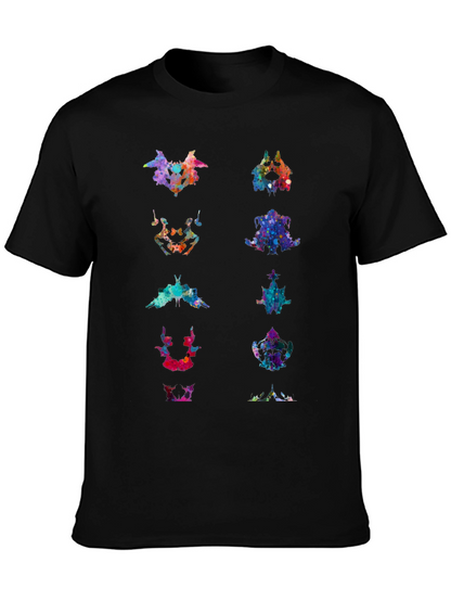Rorschach Inkblot Art Print Black T-Shirt
