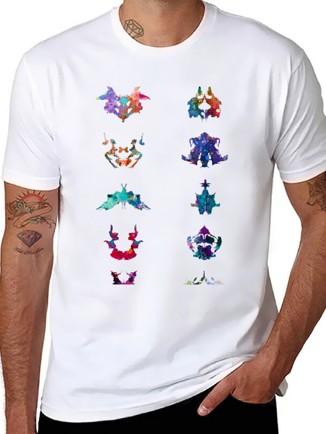 Rorschach Inkblot Art Print Black T-Shirt