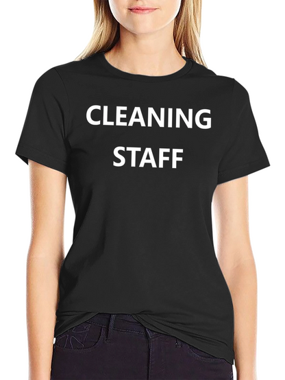 Cleaning Staff T-Shirt - Black Crew Neck
