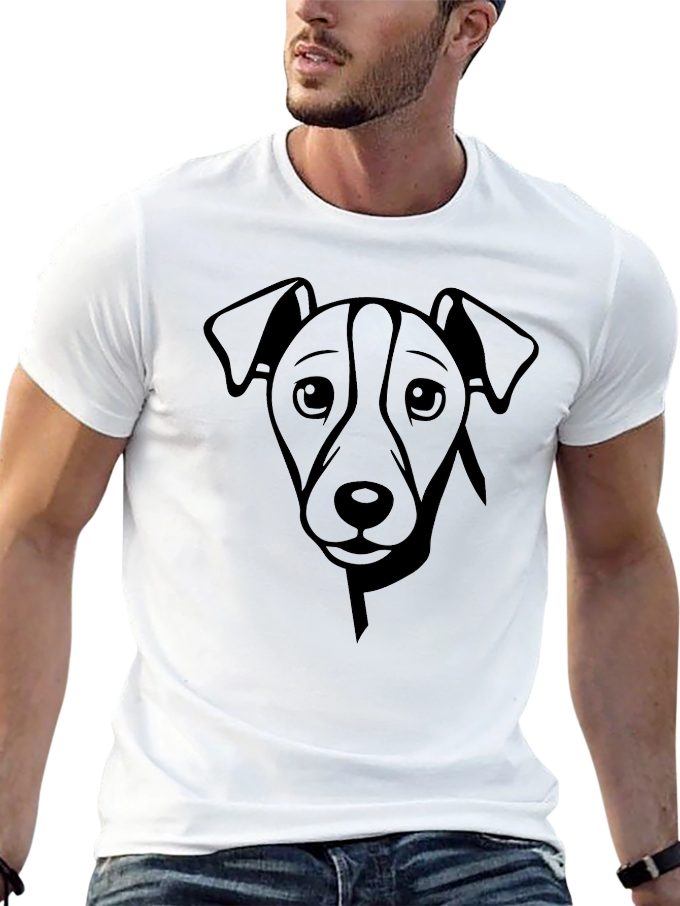 Dog Graphic Print Crew Neck T-Shirt