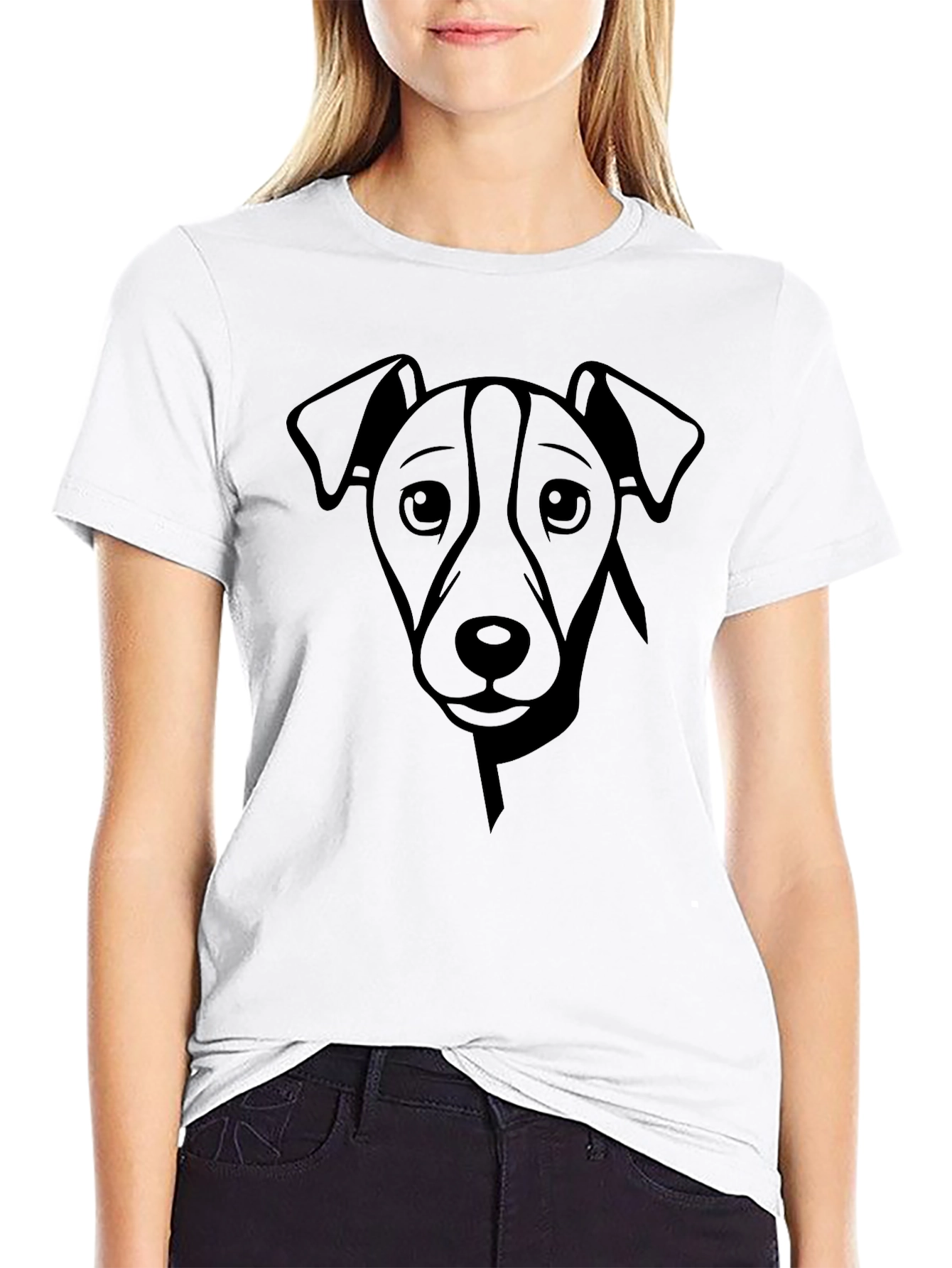 Dog Graphic Print Crew Neck T-Shirt