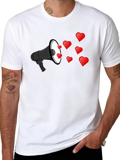 Love Message T-Shirt - Heart Megaphone Design