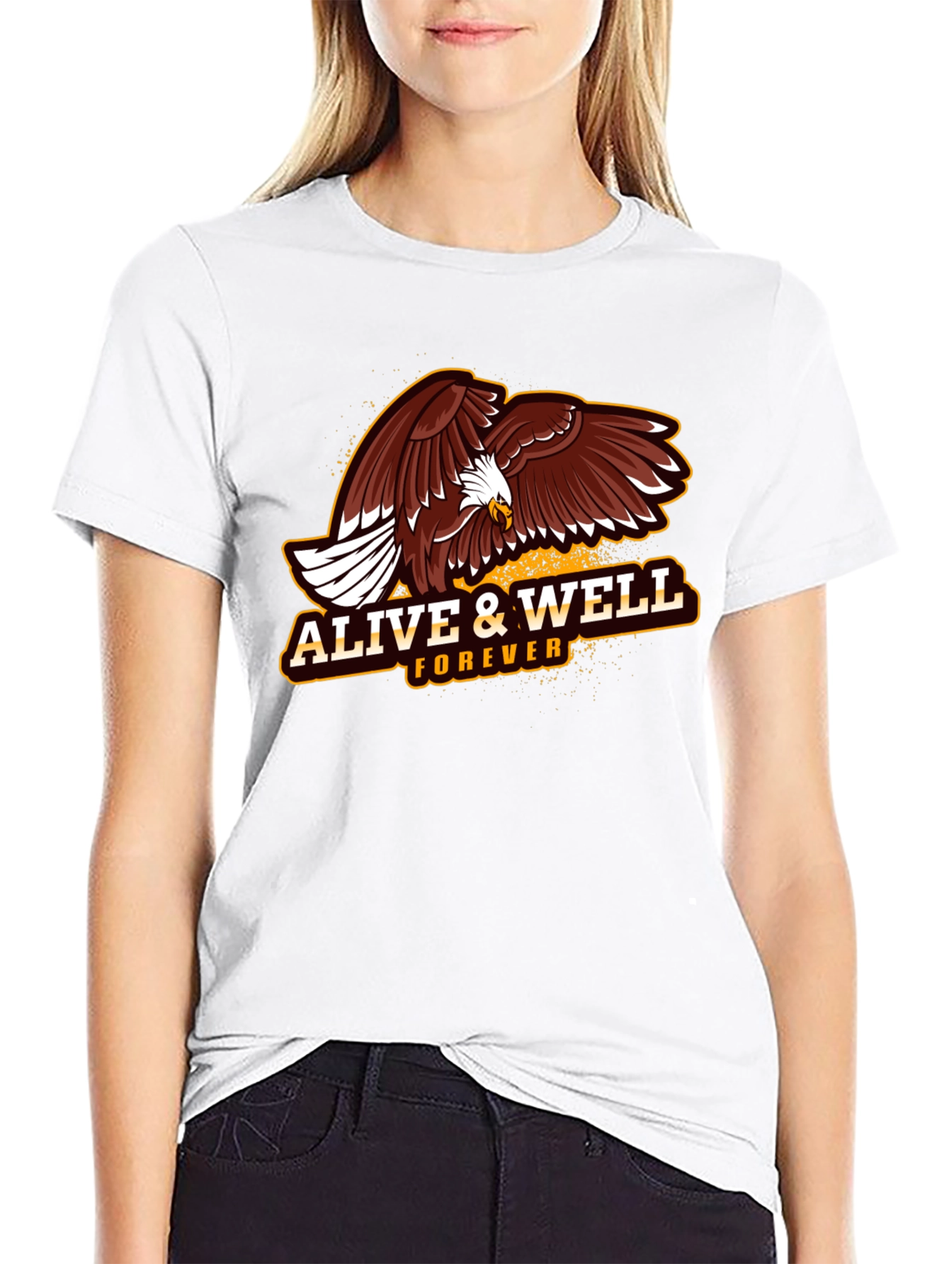 Alive & Well Eagle Graphic T-Shirt - Black