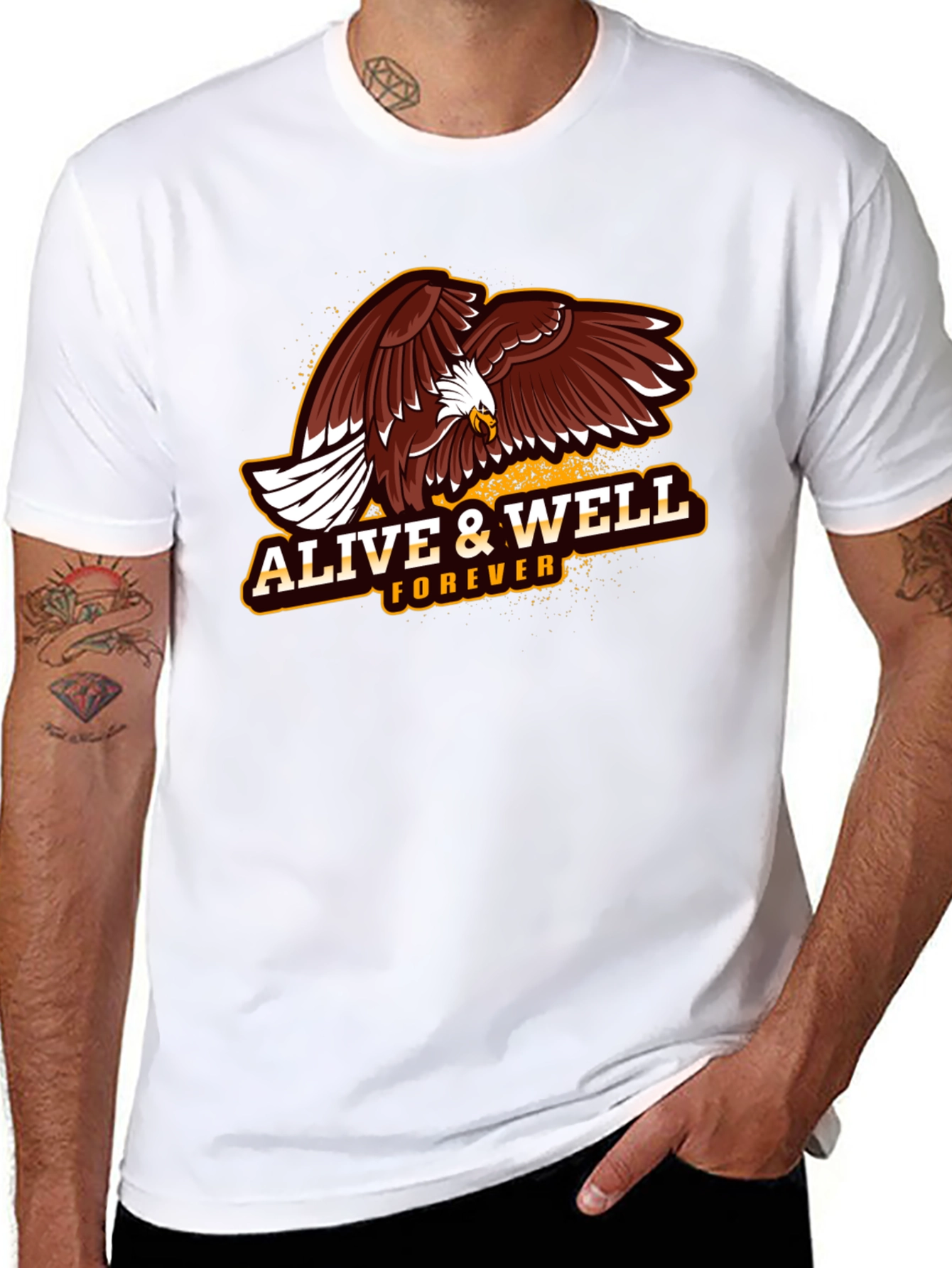 Alive & Well Eagle Graphic T-Shirt - Black