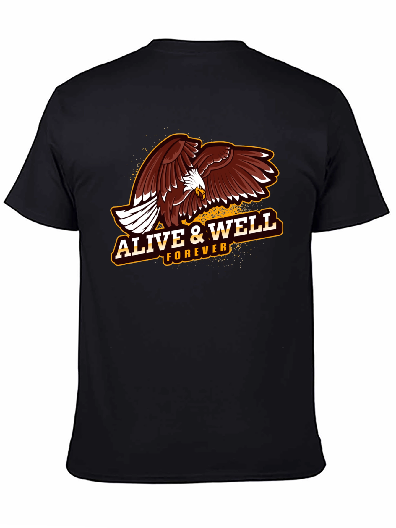 Alive & Well Eagle Graphic T-Shirt - Black