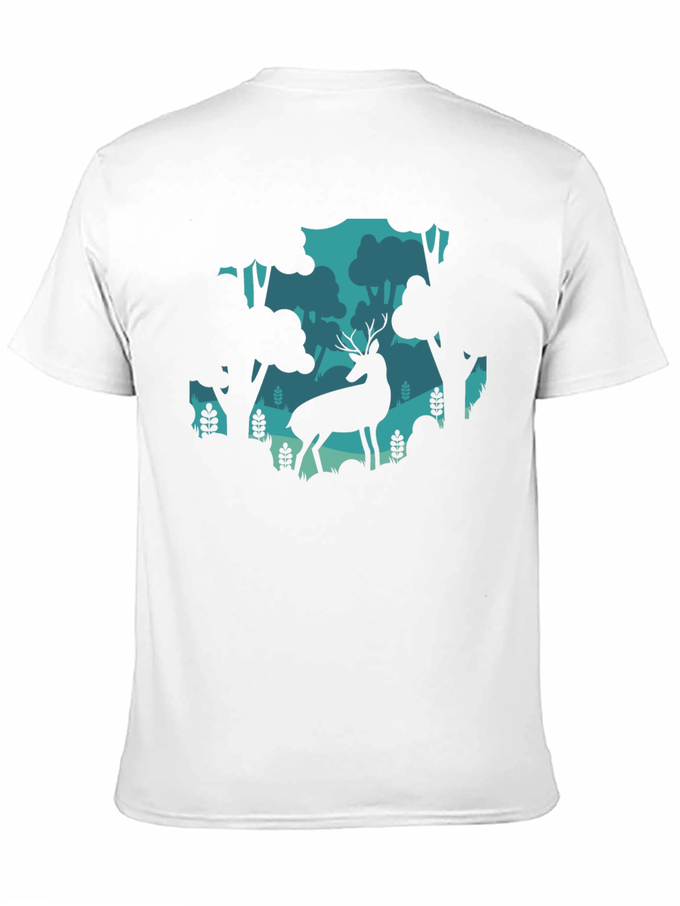 Deer in Forest Graphic Tee - Black