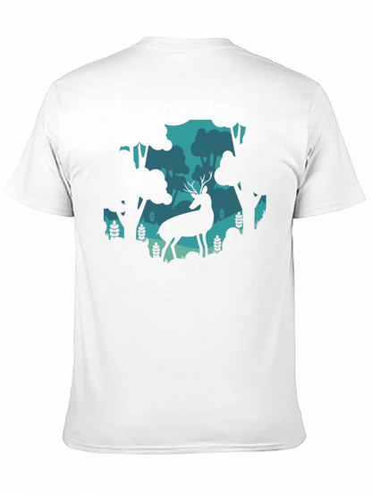 Deer in Forest Graphic Tee - Black