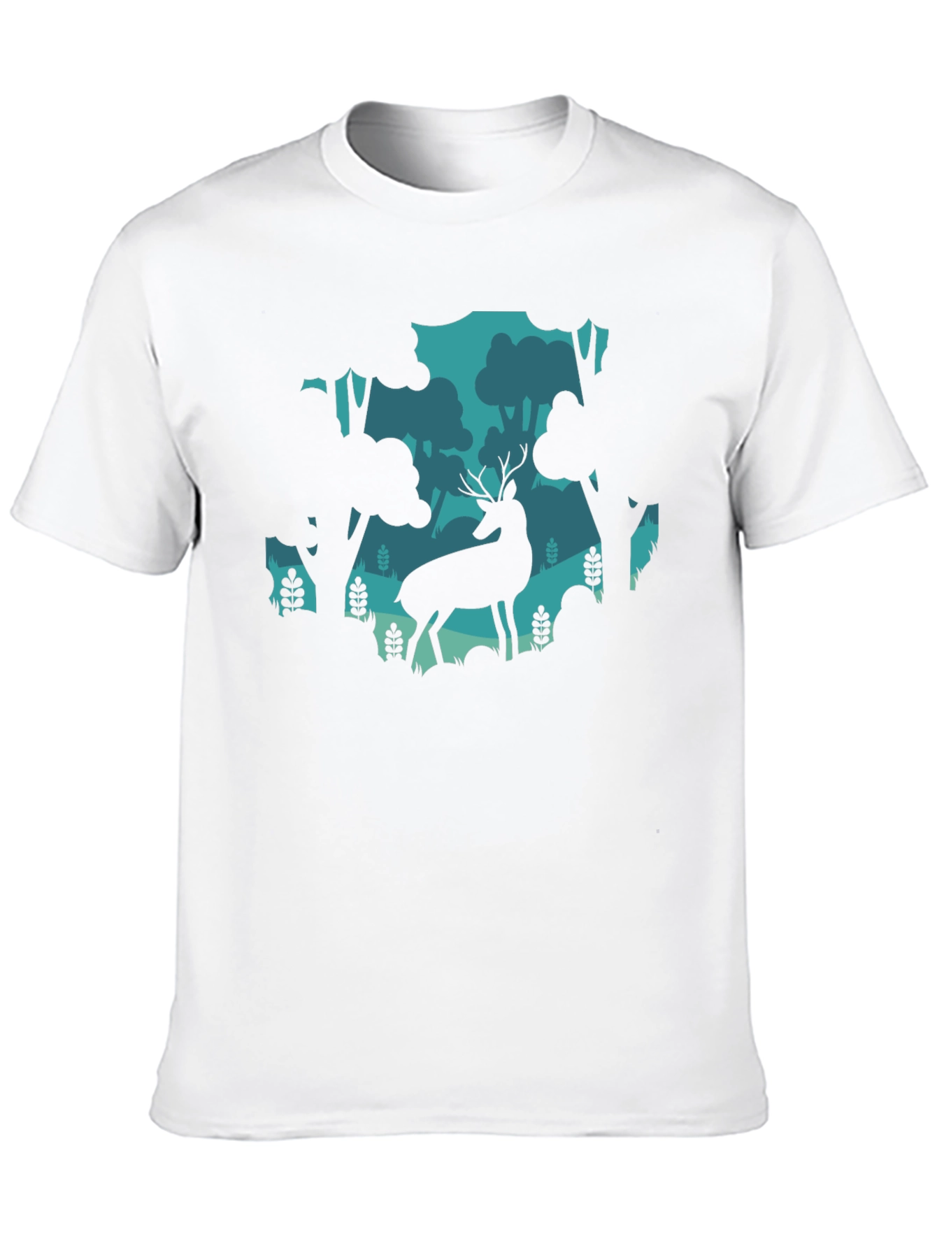Deer in Forest Graphic Tee - Black
