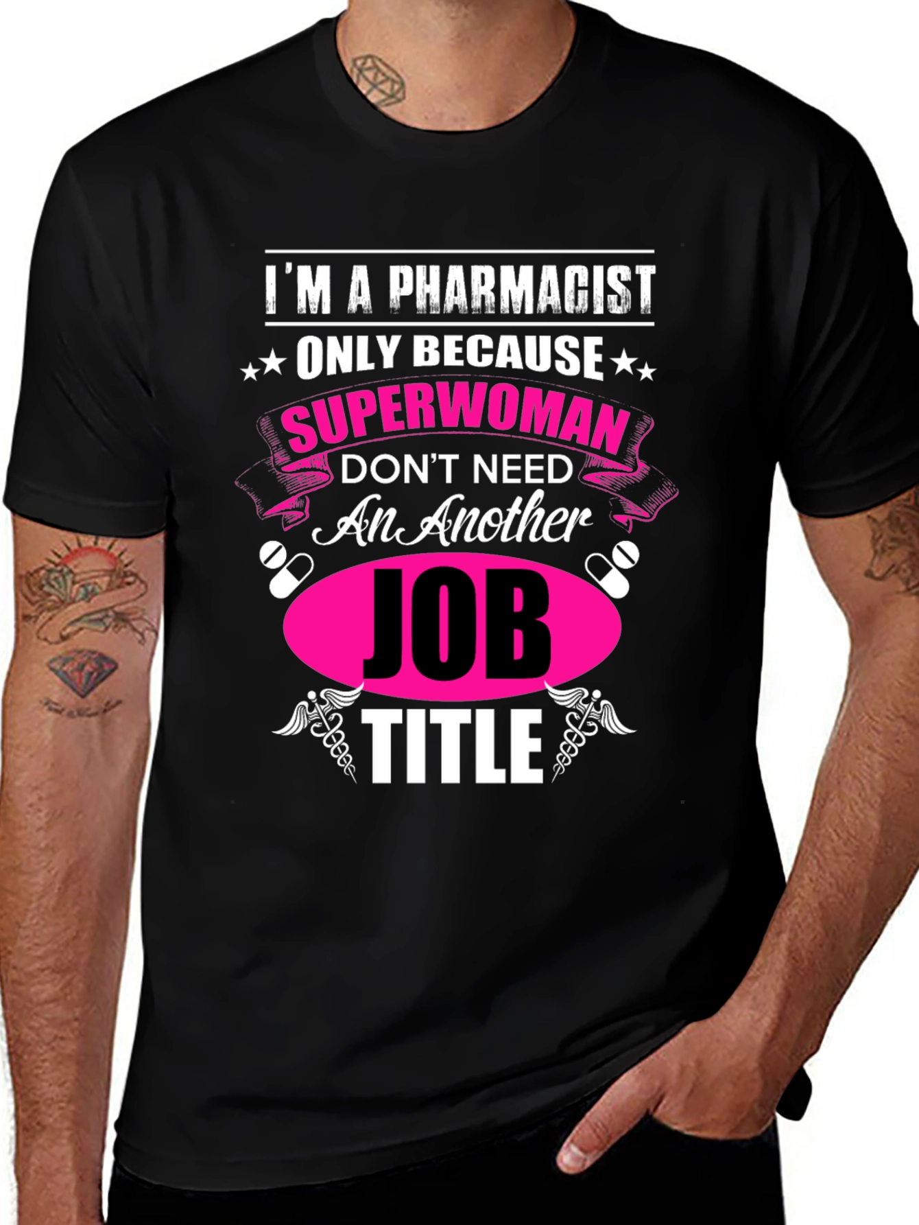 Pharmacist Superwoman Novelty Graphic Tee