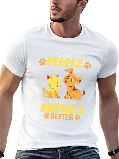 Animal Lovers Black T-Shirt: People vs. Pets