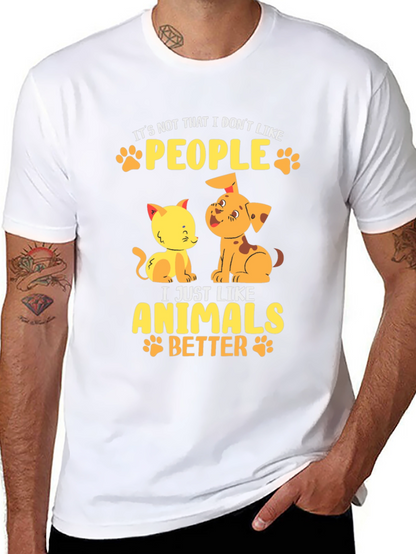 Animal Lovers Black T-Shirt: People vs. Pets