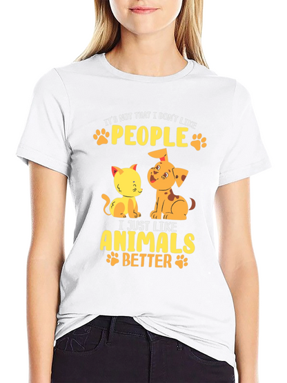 Animal Lovers Black T-Shirt: People vs. Pets