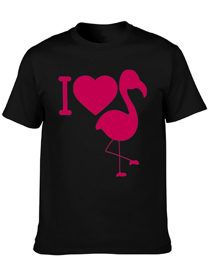 I Heart Flamingo Black T-Shirt