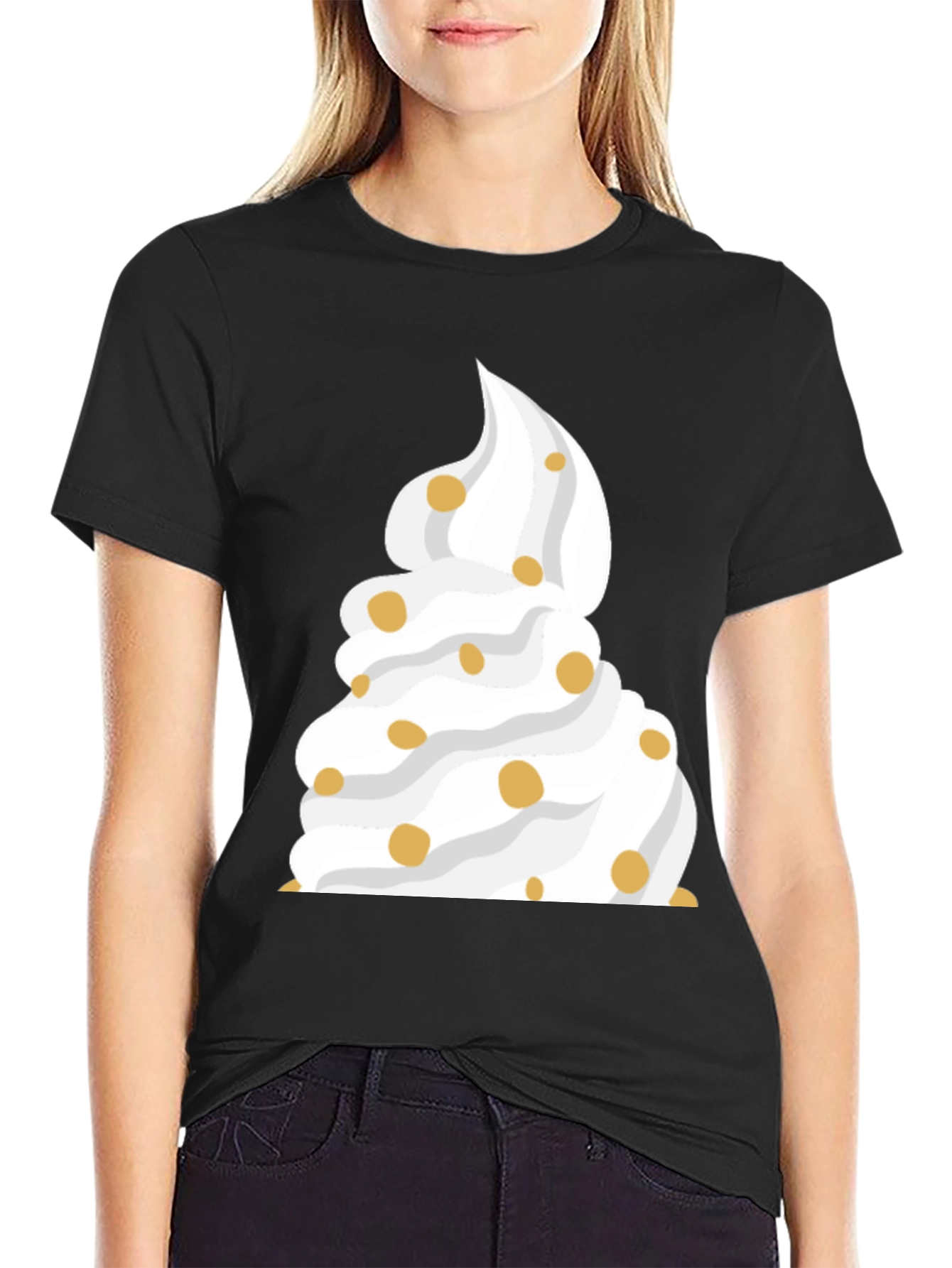 Whipped Cream Dessert Black T-Shirt