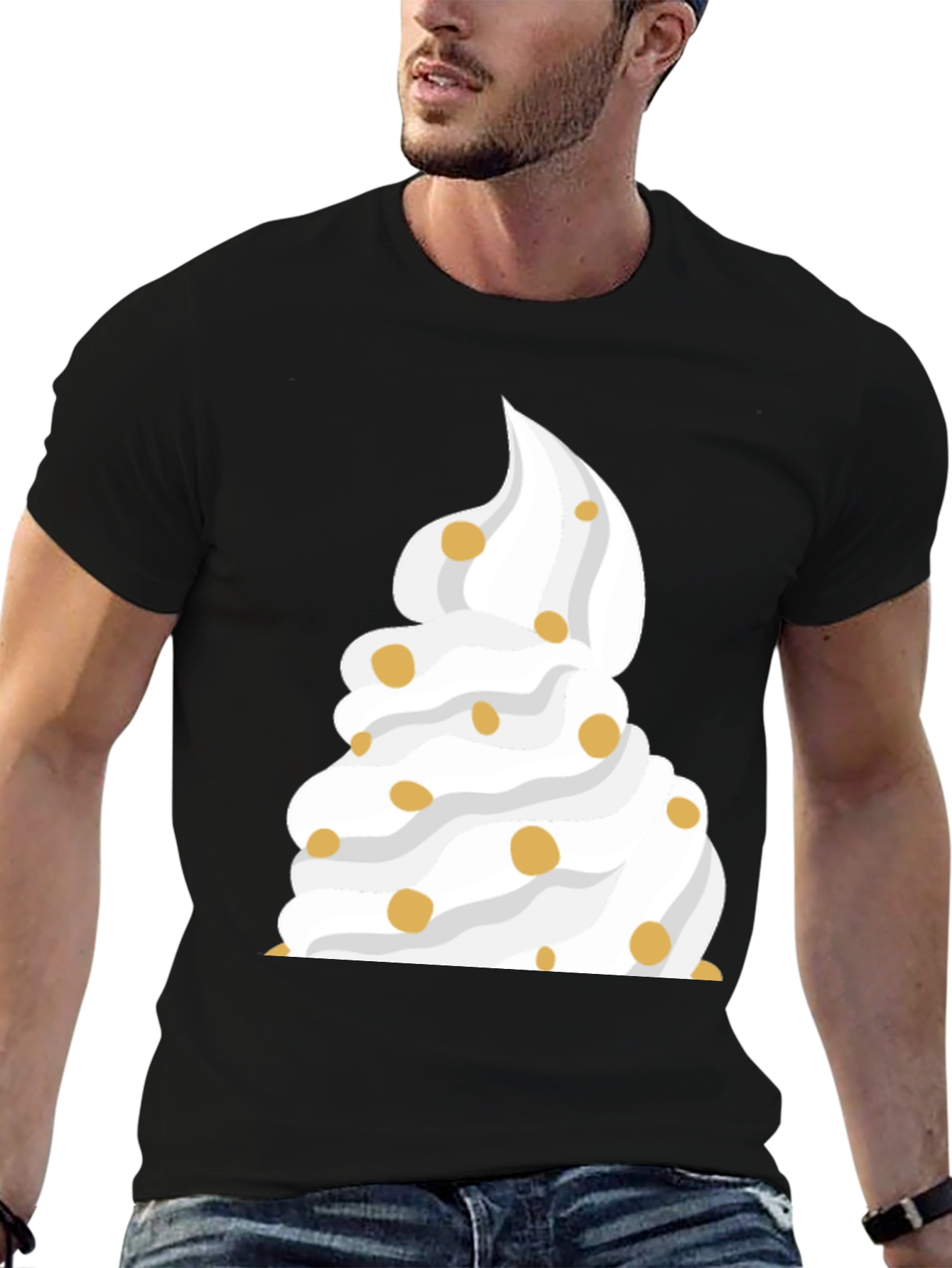 Whipped Cream Dessert Black T-Shirt