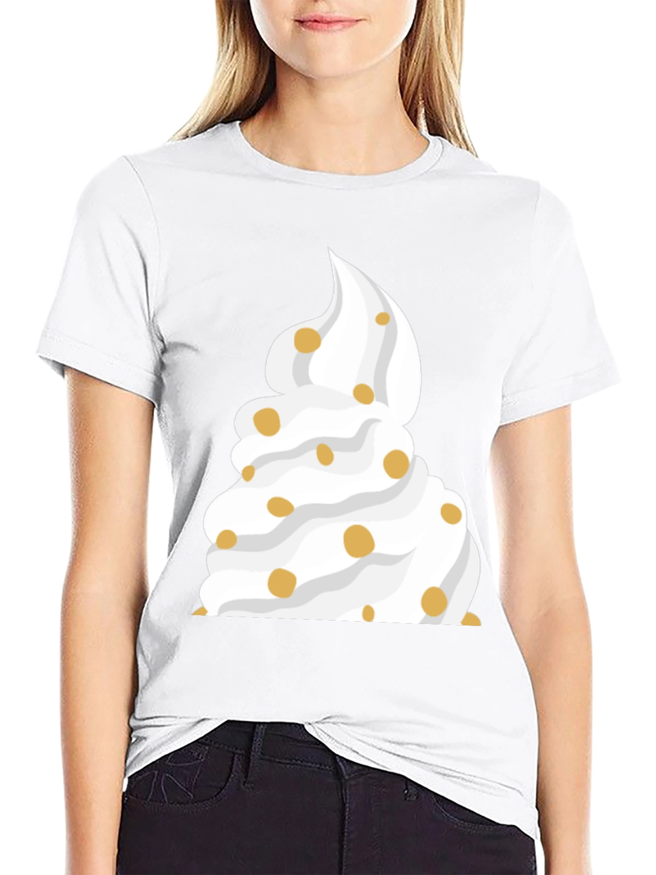 Whipped Cream Dessert Black T-Shirt