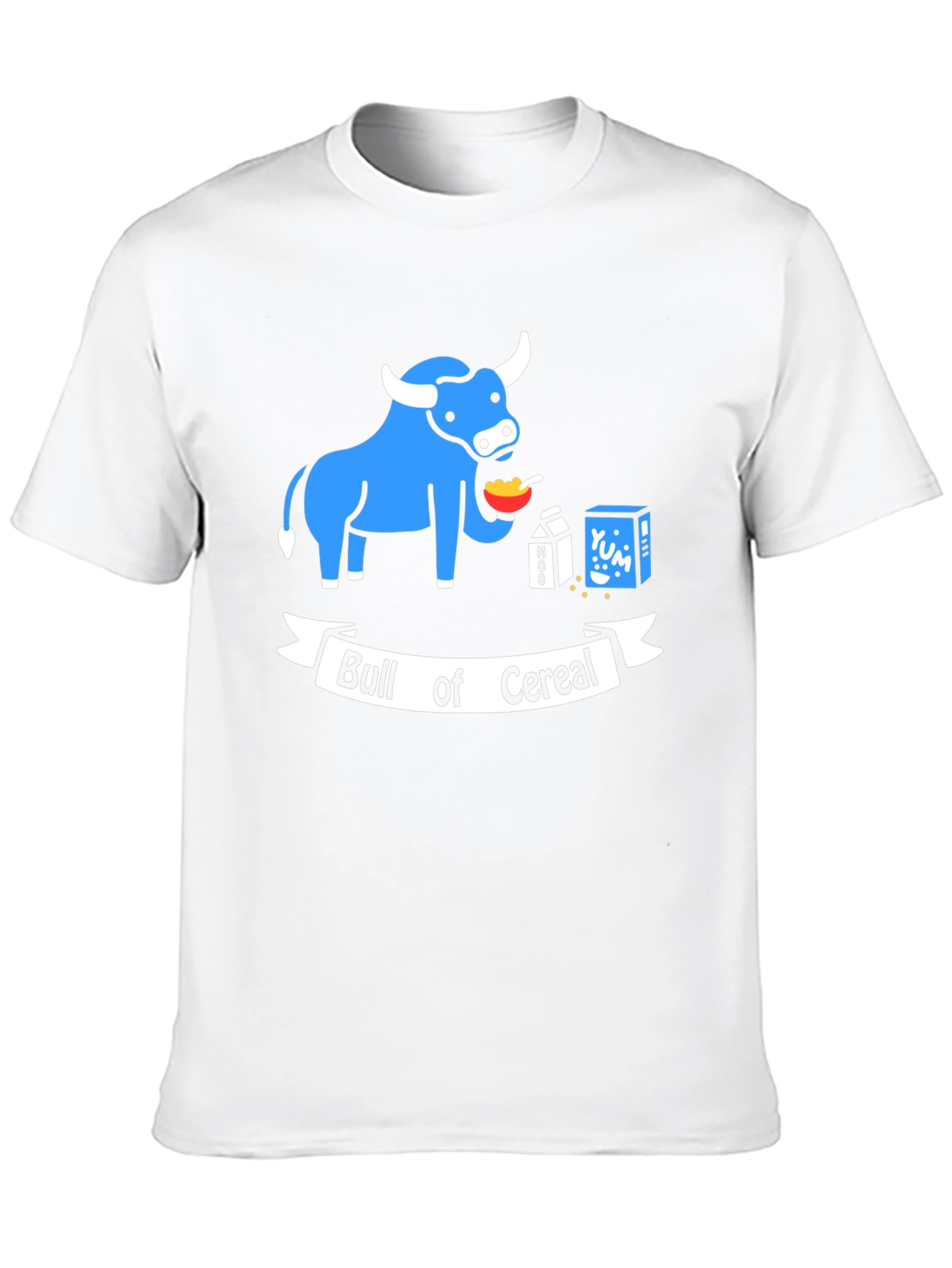 Bull of Cereal T-Shirt: Funny Cartoon Graphic Tee
