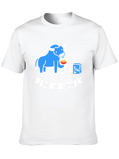 Bull of Cereal T-Shirt: Funny Cartoon Graphic Tee