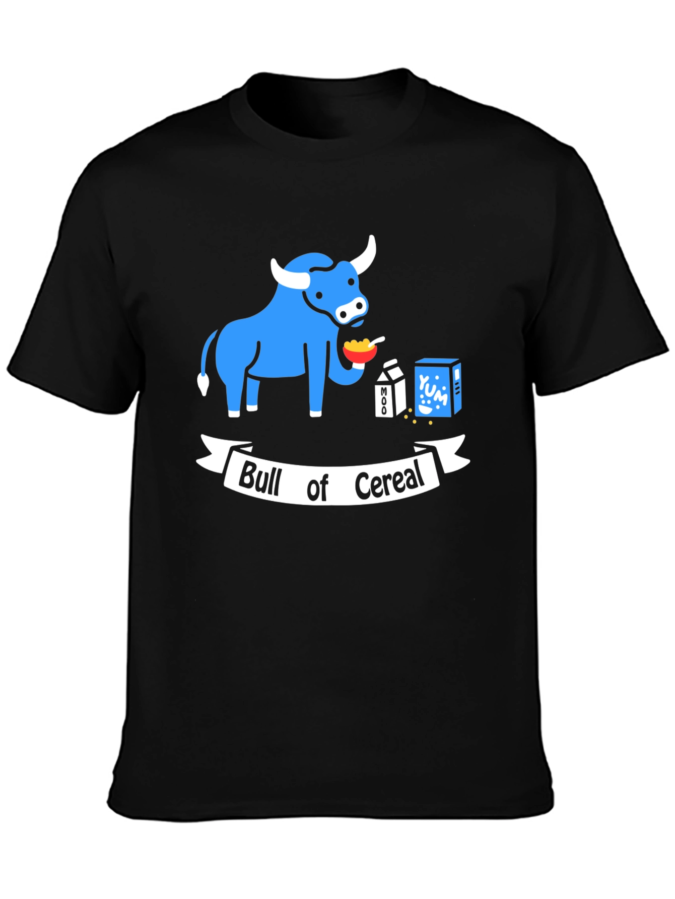 Bull of Cereal T-Shirt: Funny Cartoon Graphic Tee