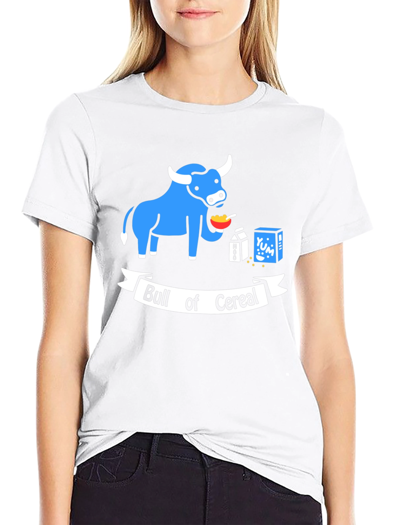 Bull of Cereal T-Shirt: Funny Cartoon Graphic Tee