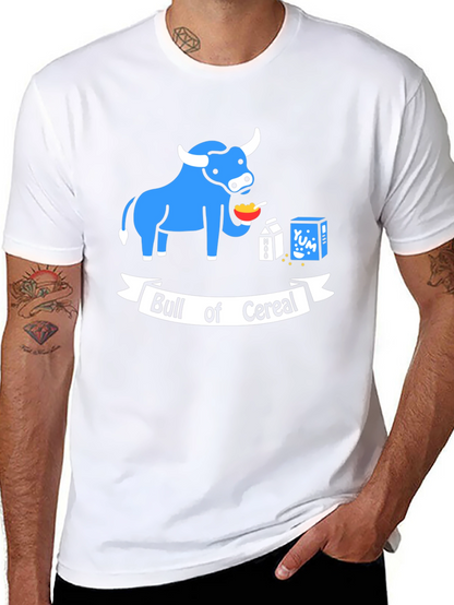 Bull of Cereal T-Shirt: Funny Cartoon Graphic Tee