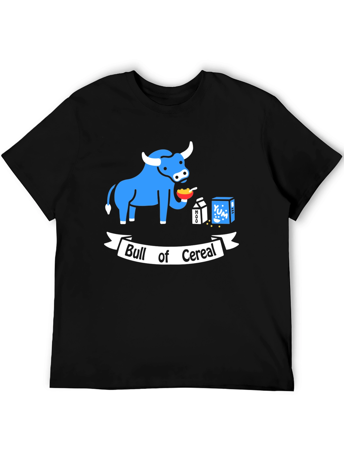 Bull of Cereal T-Shirt: Funny Cartoon Graphic Tee