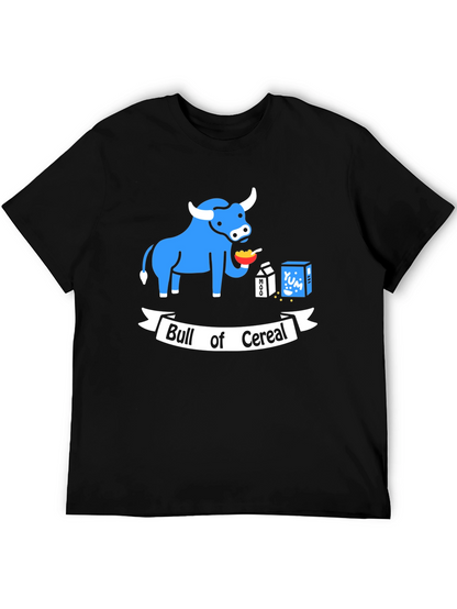Bull of Cereal T-Shirt: Funny Cartoon Graphic Tee