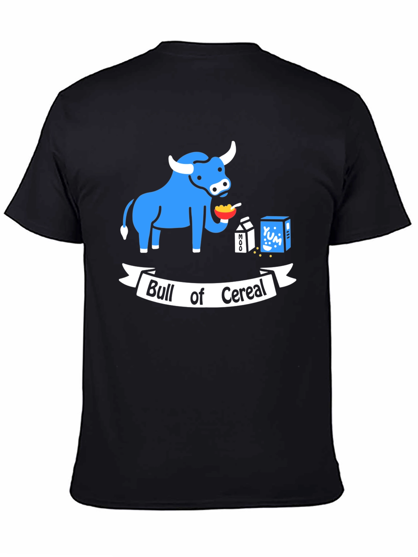Bull of Cereal T-Shirt: Funny Cartoon Graphic Tee