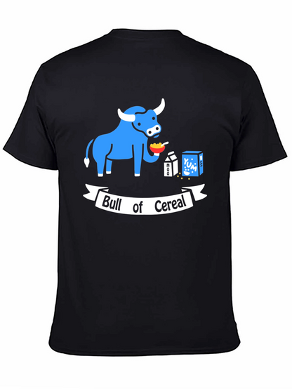 Bull of Cereal T-Shirt: Funny Cartoon Graphic Tee