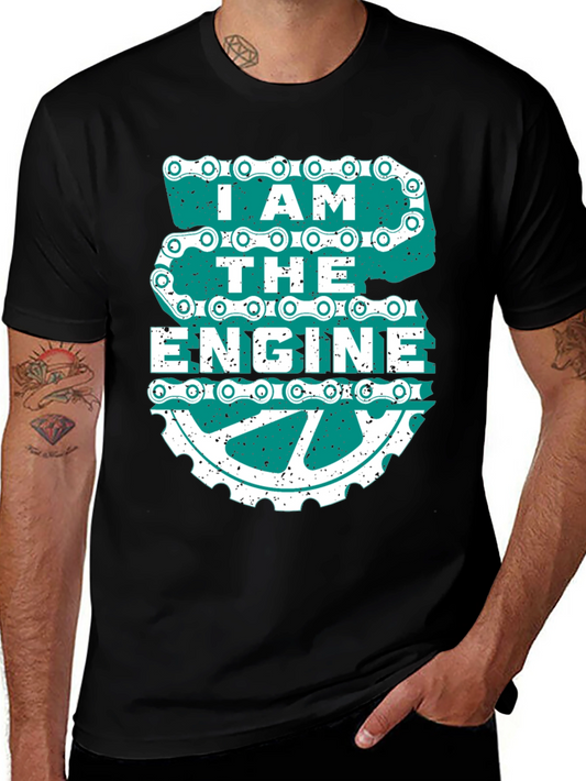 I AM THE ENGINE Graphic Tee - Black Cotton Blend
