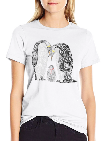 Penguin Family Graphic Tee - Black