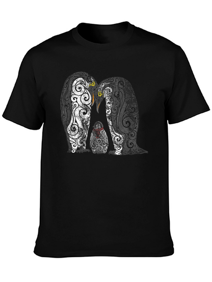 Penguin Family Graphic Tee - Black