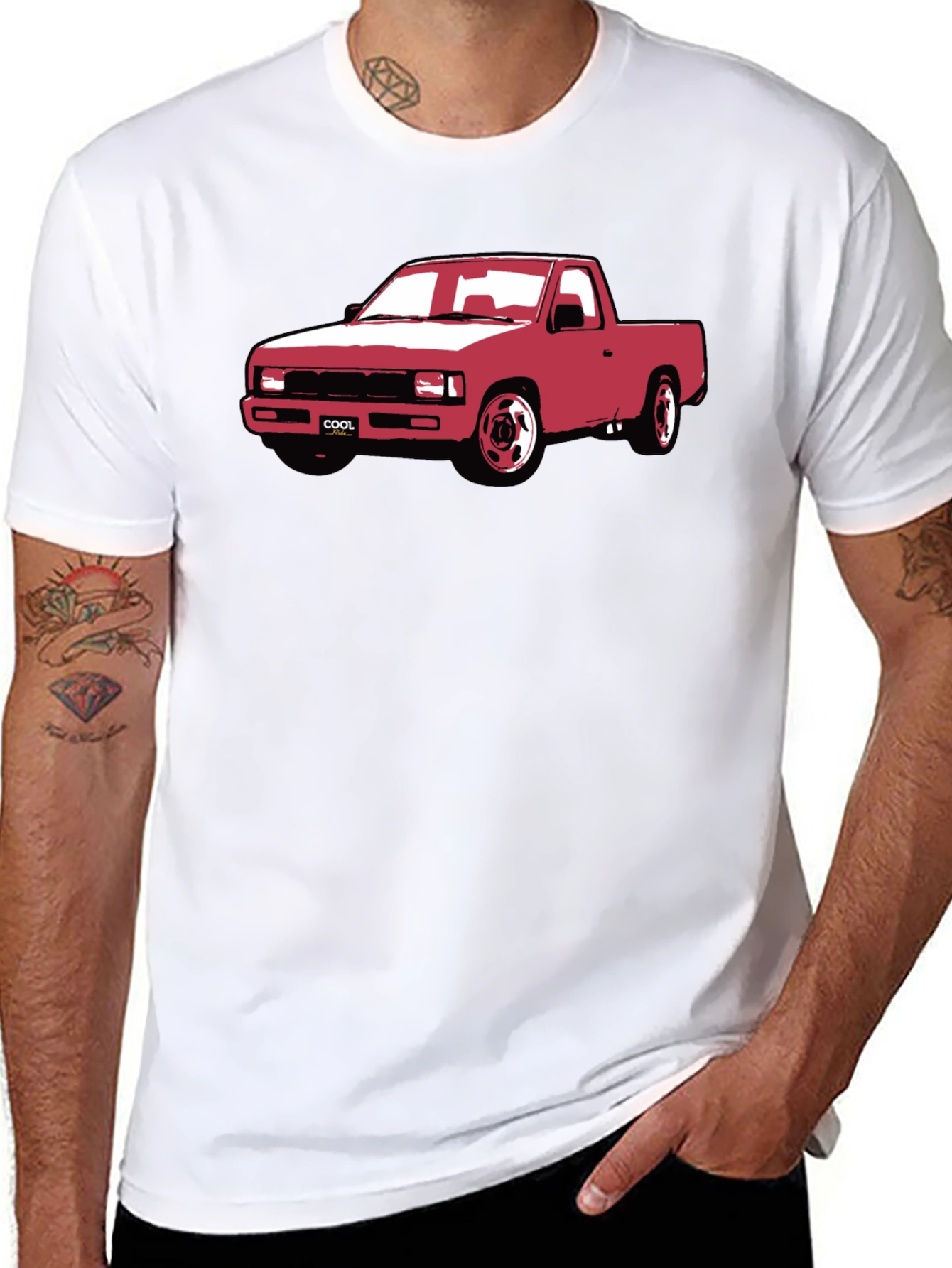Cool Car Graphic T-Shirt - Black Crew Neck Tee