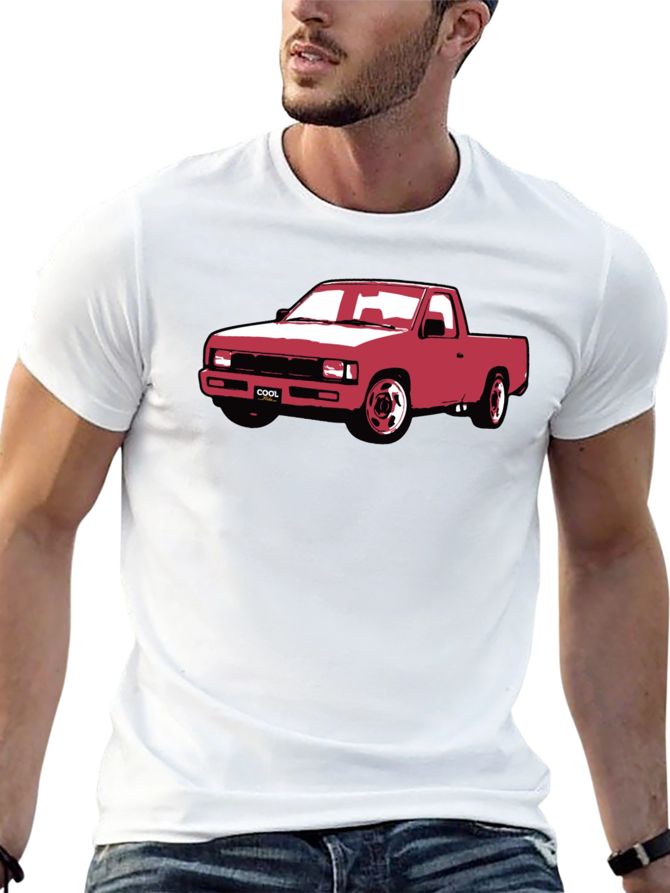 Cool Car Graphic T-Shirt - Black Crew Neck Tee