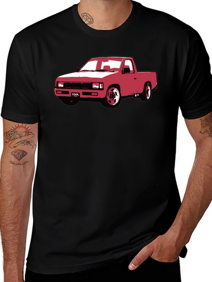 Cool Car Graphic T-Shirt - Black Crew Neck Tee