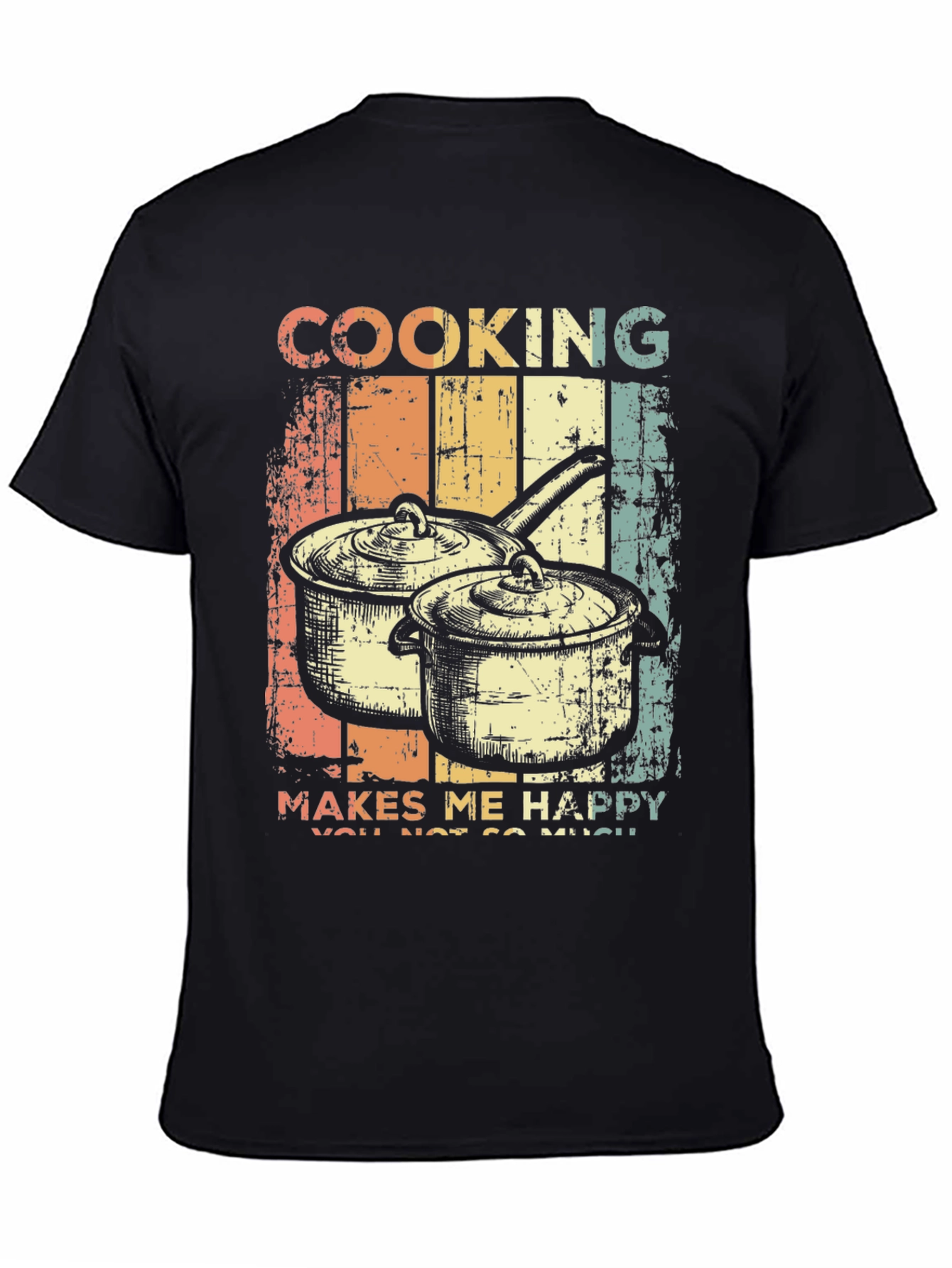 Cooking Makes Me Happy Retro T-Shirt