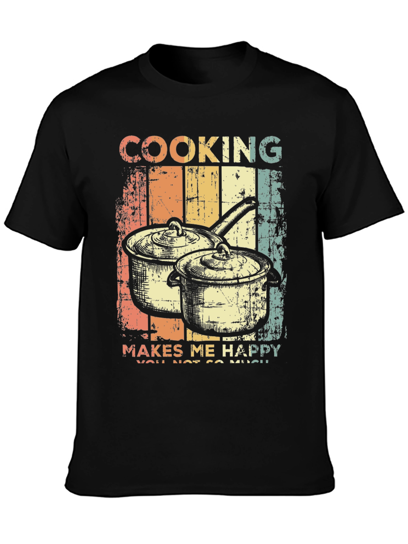 Cooking Makes Me Happy Retro T-Shirt