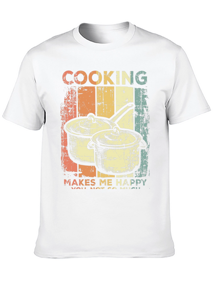 Cooking Makes Me Happy Retro T-Shirt