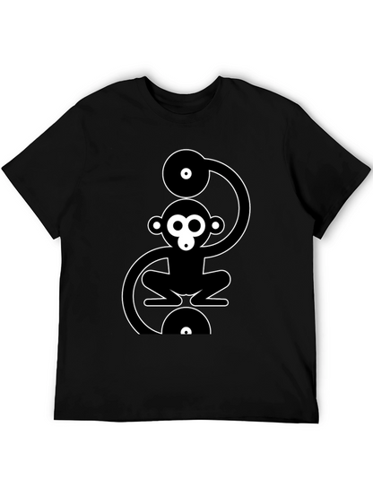 Monkey DJ Graphic T-Shirt - Black Cotton Crew Neck