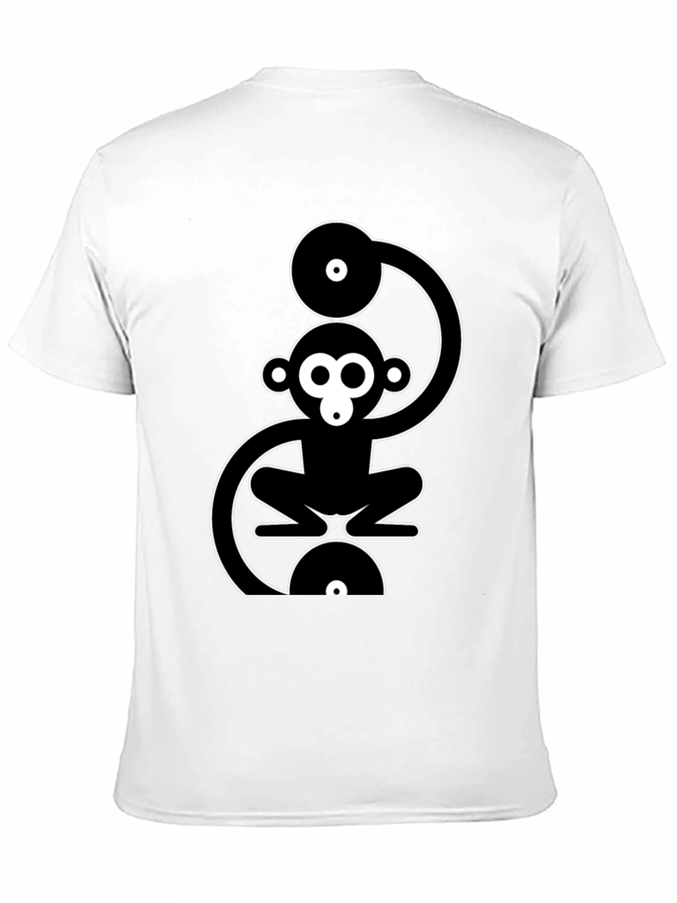 Monkey DJ Graphic T-Shirt - Black Cotton Crew Neck