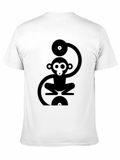 Monkey DJ Graphic T-Shirt - Black Cotton Crew Neck