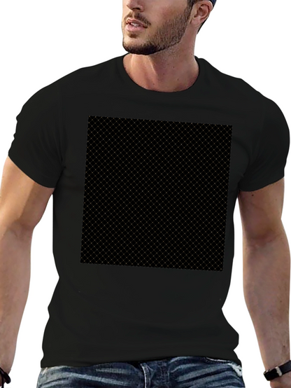 Modern Black Tee - Geometric Grid Pattern
